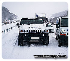 Limo in the snow